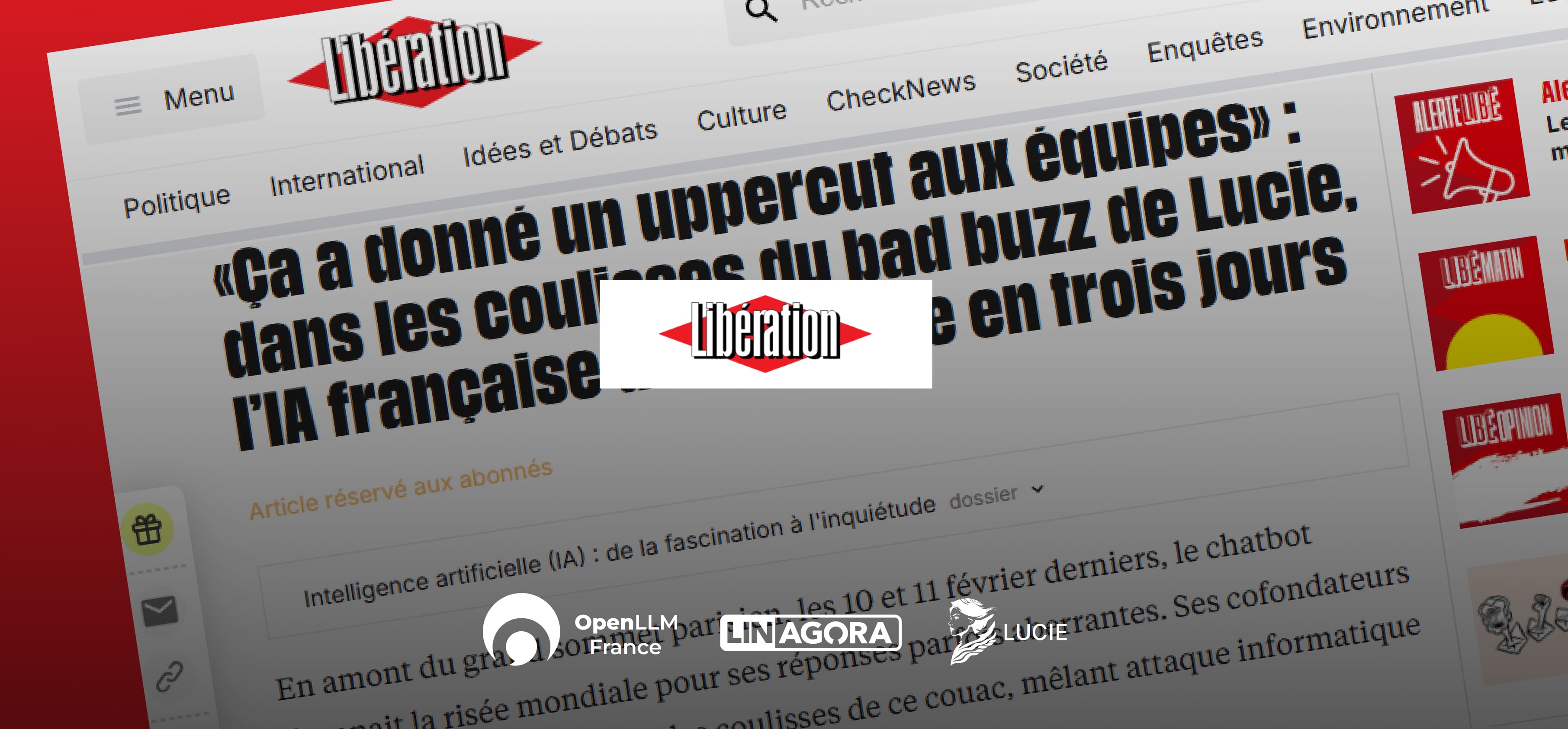 LUCIE : Une réelle révolution pour le monde de l’IA Open Source ... Libération